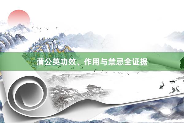 蒲公英功效、作用与禁忌全证据